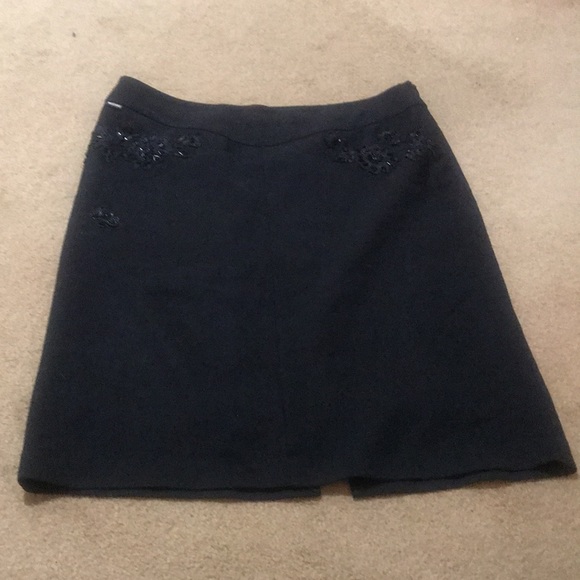 🌸NEW🌸 Moschino Jeans Vintage Black Beaded Flower Skirt - Picture 2 of 15